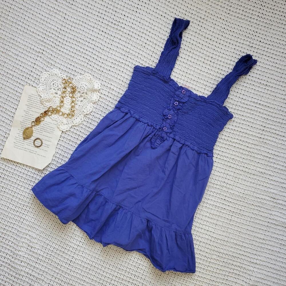 Y2k babydoll style tank top with flower buttons